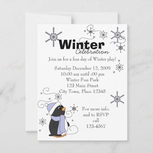 Invitación Pingüino en Awe (Anverso)