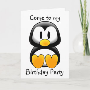 Invitación Pingüino venga a mi fiesta de cumpleaños - Persona