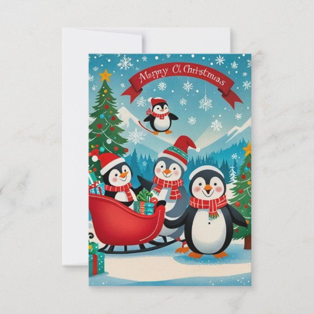 Invitación Pingüinos Adorables (Anverso)