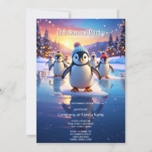 Pingüinos Adorables con Gorros de Invierno Fiesta