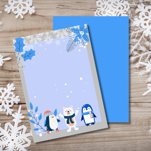 Invitación Pinguinos copo de nieve oso polar Agrega tu propio
