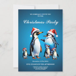 Invitación Pingüinos cortos al estilo personalizado alegre