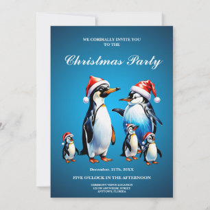 Invitación Pingüinos cortos al estilo personalizado alegre