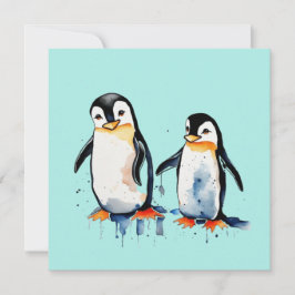 Invitación Pingüinos lindos pequeños