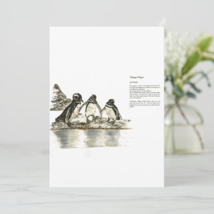 Invitación Pingüinos Pintados A Mano En Peligro