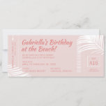 Invitación Pink<br><div class="desc">Invitación de cumpleaños para un viaje en barco con estilo Ticket Style para una celebración de destino de playa tropical que será una aventura de cumpleaños! Espacio para los detalles de viaje e información de rsvp en la parte posterior, o incluir cualquier texto personalizado que necesite. Todos los colores y...</div>