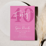 Invitación Pink 40.ª Fiesta de Cumpleaños<br><div class="desc">¡Esta es una invitación rosada a la fiesta de 40 años!</div>