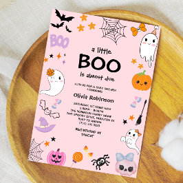 Invitación Pink A Little Boo Cuo Fantasma Baby Shower