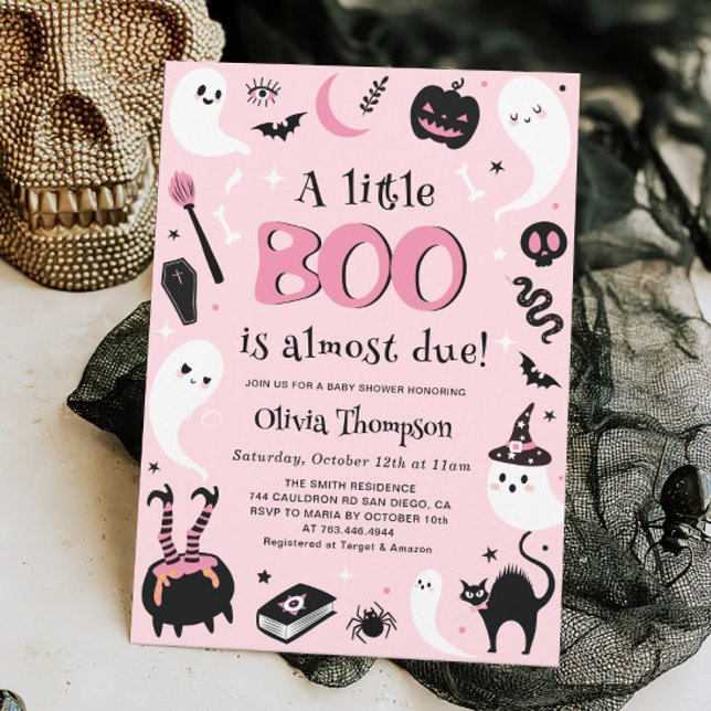 Invitación Pink A little Boo Halloween Baby Shower (Subido por el creador)