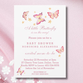 Invitación Pink A Little Butterfly está en camino a Baby Show