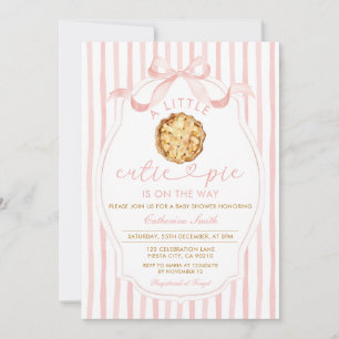 Invitación Pink A little Cutie Pie está en camino a Baby Show