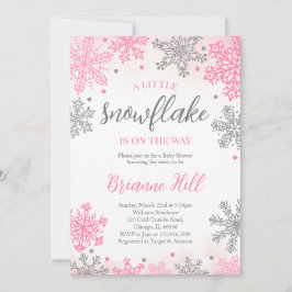 Invitación Pink A Little Snowflake Baby Shower