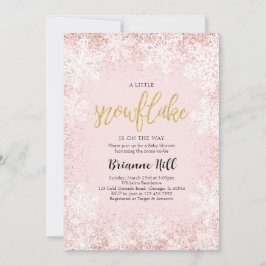 Invitación Pink A Little Snowflake Baby Shower