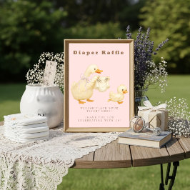 Invitación Pink A Silly Goose Diaper Raffle Table Sign