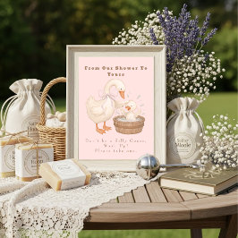 Invitación Pink A Silly Goose From Our Shower To Yours Sign