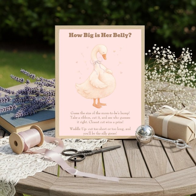 Invitación Pink A Silly Goose How Big Is Her Belly  (Pink A Silly Goose How Big Is Her Belly )