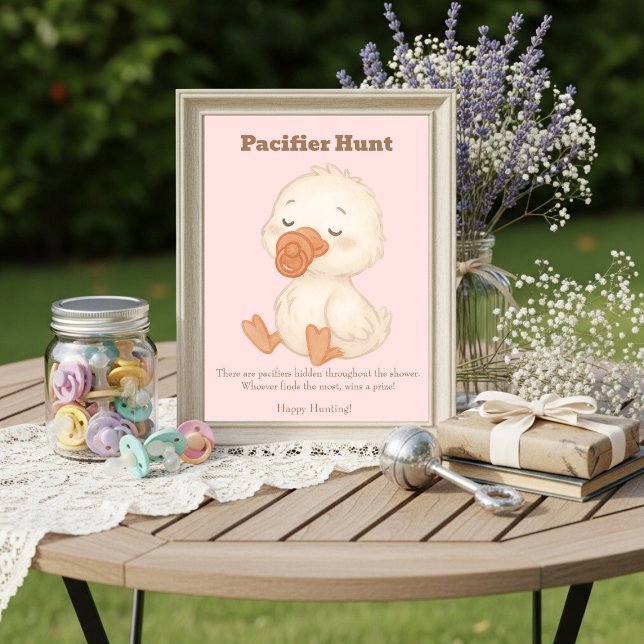 Invitación Pink A Silly Goose Pacifier Hunt Baby Shower   (Pink A Silly Goose Pacifier Hunt Baby Shower)