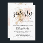 Invitación Pink And Gold 70th Birthday Invitations<br><div class="desc">This 70th Birthday Invitation features a pink and gold watercolor splash and a modern chic font combination. With its girly vibes, it is perfect for a modern chic woman. Do you need it for a different age? No problem, it can be personalized by clicking the "PERSONALIZE" button and you can...</div>