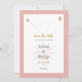 Invitación Pink and Gold Save The Date Boda