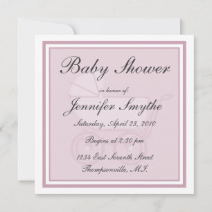 Invitación Pink Baby Carriage Baby Shower Invitation