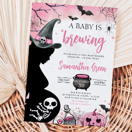 Invitación Pink Baby está en camino Fiesta de Bebé de Hallowe
