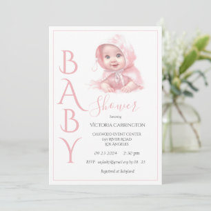 Invitación Pink Baby Girl Baby Shower