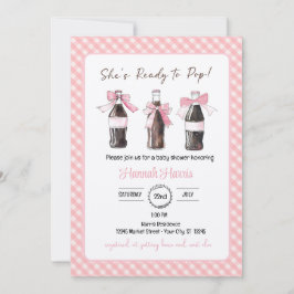 Invitación Pink Baby Girl Soda Ready to POP Baby Shower 