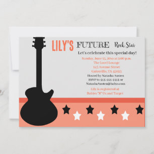 Invitación Pink Baby Shower de futuros Rocker
