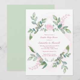 Invitación Pink Baby Shower Invitation Girl, Couples