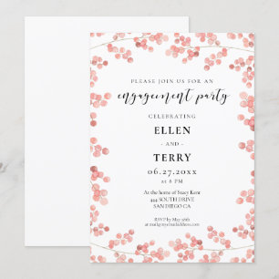 Invitación Pink Baby's Breath Floral Engagement