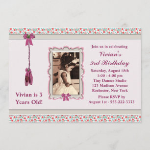 Invitación Pink Ballerina Photo Birday Party
