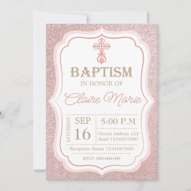 Invitación Pink Baptism (Anverso)