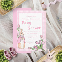 Pink Beatrix Potter Tema Animal Baby Shower