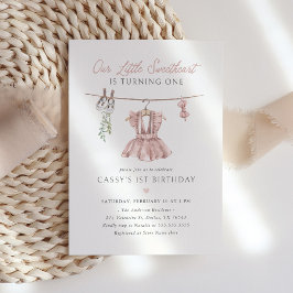 Invitación Pink Boho Little Slove Valentday cumpleaños