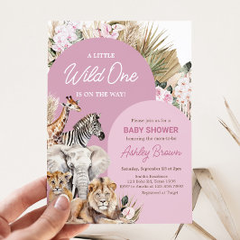 Invitación Pink Boho Safari Baby Shower