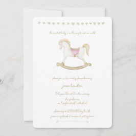 Invitación Pink Boho Vintage Rocse Horse Cowboy Baby Shower