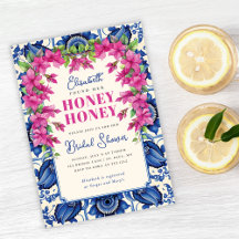 Pink Bougainvillea Blue Tile Briower