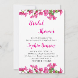 Invitación Pink Bougainvillea Floral Bridal Shower Invitation