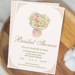 Invitación Pink bouquet Bridal Shower Invite – Japanese