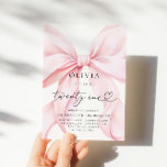 Invitación Pink Bow 21st Birthday Party<br><div class="desc">Celebrate in Style with Our Elegant Pink Bow 21st Birthday Invitation.</div>