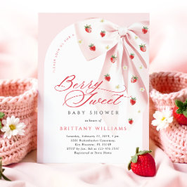 Invitación Pink Bow Arch Berry Sweet Baby Shower