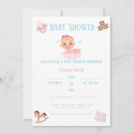 Invitación Pink Bow Baby Shower Invitation Customizable