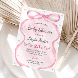Invitación Pink Bow Boutique Baby Shower