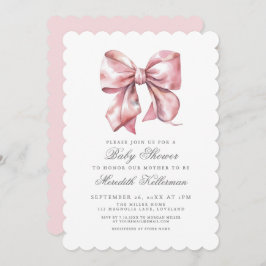 Invitación Pink Bow Boy Shower