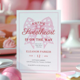 Invitación Pink Bow Cariño Está En Camino De Baby Shower