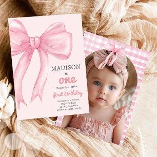 Invitación Pink Bow Coquette quiere ser un Chica