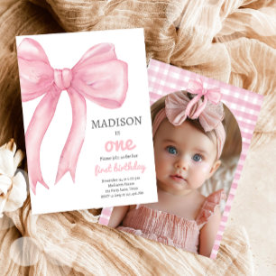 Invitación Pink Bow Coquette quiere ser un Chica