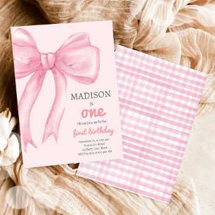 Invitación Pink Bow Coquette quiere ser un Chica