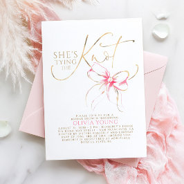 Invitación Pink Bow Elegant Modern Minimalist Bridal Shower