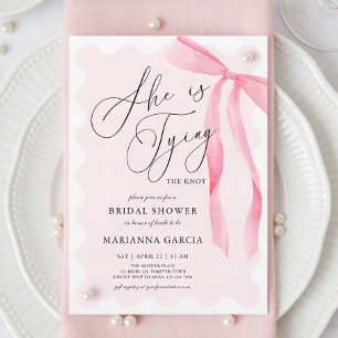 Invitación Pink Bow Ella se está casando Despedida de soltera